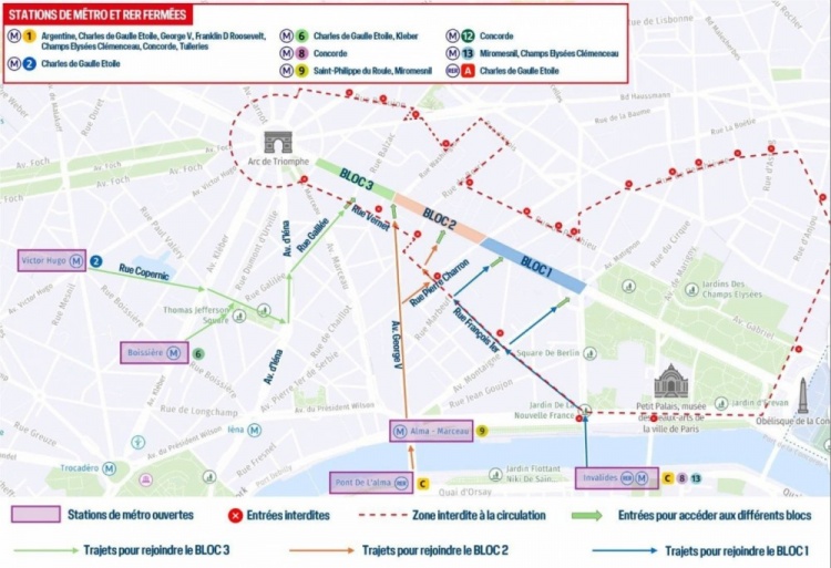 游行已开始巴黎庆典安排：23:00起巡游→总统接见→主场狂欢
